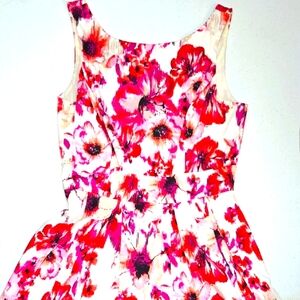 White House Black Market floral cotton A-line dress